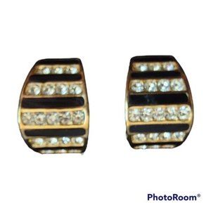 Christian Dior Vintage Black & White Clip On Earrings